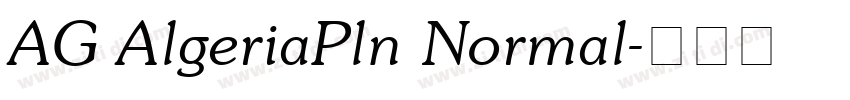 AG AlgeriaPln Normal字体转换